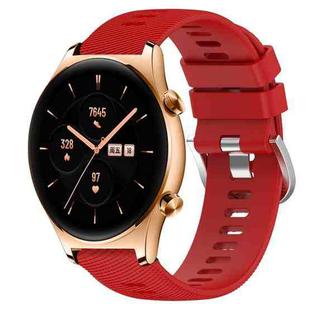 For Honor Watch GS 3 22mm Solid Color Soft Silicone Watch Band(Red)