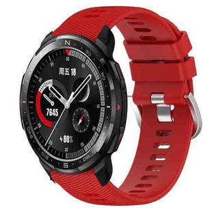 For Honor Watch GS Pro 22mm Solid Color Soft Silicone Watch Band(Red)