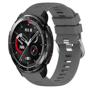 For Honor Watch GS Pro 22mm Solid Color Soft Silicone Watch Band(Dark Grey)