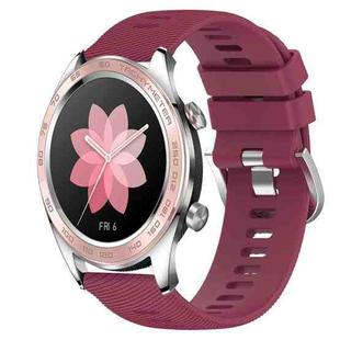 For Honor Watch Dream 22mm Solid Color Soft Silicone Watch Band(Wine Red)