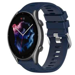 For Amazfit GTR 3 22mm Solid Color Soft Silicone Watch Band(Midnight Blue)