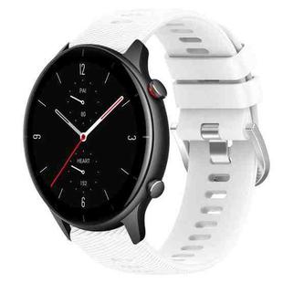 For Amazfit GTR 2e 22mm Solid Color Soft Silicone Watch Band(White)