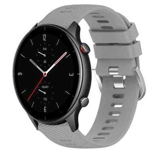 For Amazfit GTR 2e 22mm Solid Color Soft Silicone Watch Band(Grey)