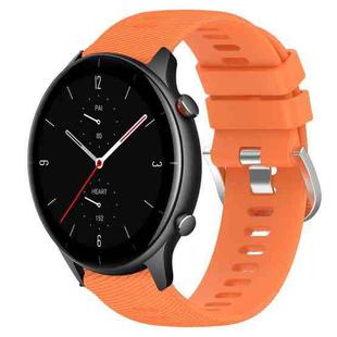 For Amazfit GTR 2e 22mm Solid Color Soft Silicone Watch Band(Orange)