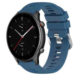 For Amazfit GTR 2e 22mm Solid Color Soft Silicone Watch Band(Blue)