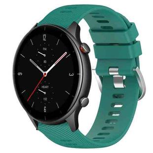 For Amazfit GTR 2e 22mm Solid Color Soft Silicone Watch Band(Green)