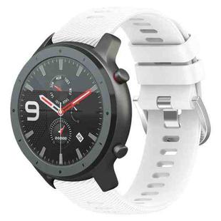 For Amazfit GTR 47mm 22mm Solid Color Soft Silicone Watch Band(White)