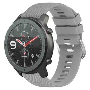 For Amazfit GTR 47mm 22mm Solid Color Soft Silicone Watch Band(Grey)