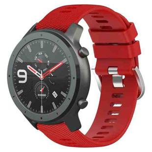 For Amazfit GTR 47mm 22mm Solid Color Soft Silicone Watch Band(Red)