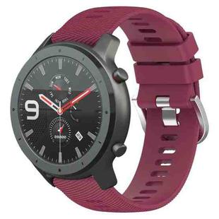 For Amazfit GTR 47mm 22mm Solid Color Soft Silicone Watch Band(Wine Red)