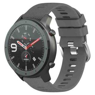 For Amazfit GTR 47mm 22mm Solid Color Soft Silicone Watch Band(Dark Grey)