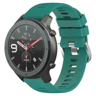 For Amazfit GTR 47mm 22mm Solid Color Soft Silicone Watch Band(Green)