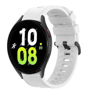 For Samsung Galaxy Watch 5 44mm 20mm Solid Color Soft Silicone Watch Band(White)