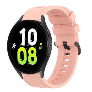For Samsung Galaxy Watch 5 44mm 20mm Solid Color Soft Silicone Watch Band(Pink)