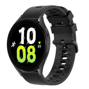 For Samsung Galaxy Watch 5 44mm 20mm Solid Color Soft Silicone Watch Band(Black)