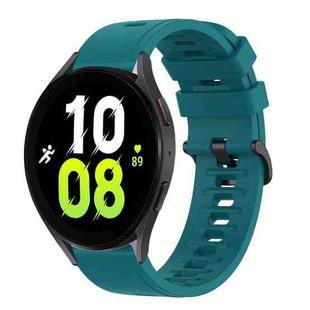 For Samsung Galaxy Watch 5 44mm 20mm Solid Color Soft Silicone Watch Band(Green)