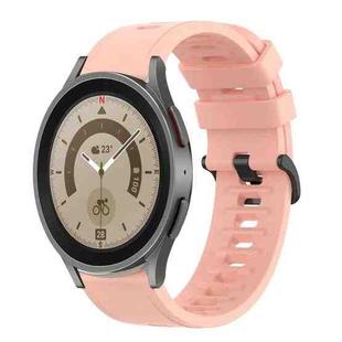 For Samsung Galaxy Watch 5 Pro 45mm 20mm Solid Color Soft Silicone Watch Band(Pink)