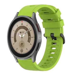For Samsung Galaxy Watch 5 Pro 45mm 20mm Solid Color Soft Silicone Watch Band(Lime Green)
