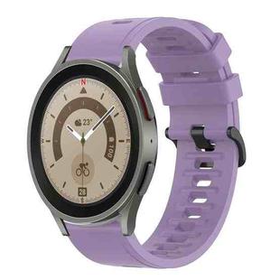 For Samsung Galaxy Watch 5 Pro 45mm 20mm Solid Color Soft Silicone Watch Band(Purple)