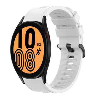 For Samsung Galaxy Watch 4 44mm 20mm Solid Color Soft Silicone Watch Band(White)