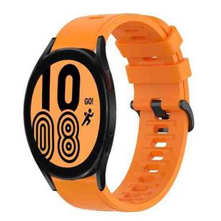 For Samsung Galaxy Watch 4 44mm 20mm Solid Color Soft Silicone Watch Band(Orange)