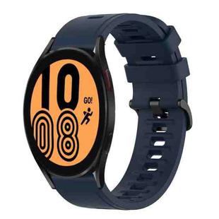 For Samsung Galaxy Watch 4 44mm 20mm Solid Color Soft Silicone Watch Band(Midnight Blue)