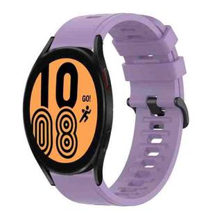 For Samsung Galaxy Watch 4 44mm 20mm Solid Color Soft Silicone Watch Band(Purple)