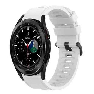 For Samsung  Galaxy Watch 4 Classic 42mm 20mm Solid Color Soft Silicone Watch Band(White)