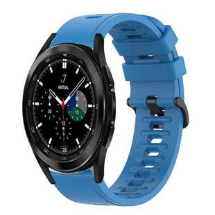 For Samsung  Galaxy Watch 4 Classic 42mm 20mm Solid Color Soft Silicone Watch Band(Blue)