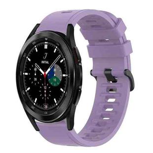 For Samsung  Galaxy Watch 4 Classic 42mm 20mm Solid Color Soft Silicone Watch Band(Purple)