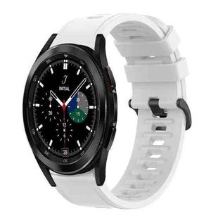 For Samsung  Galaxy Watch 4 Classic 46mm 20mm Solid Color Soft Silicone Watch Band(White)