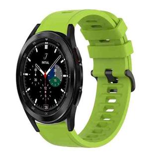 For Samsung  Galaxy Watch 4 Classic 46mm 20mm Solid Color Soft Silicone Watch Band(Lime Green)