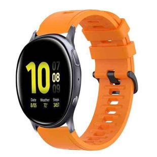 For Samsung Galaxy Watch Active 2 40mm 20mm Solid Color Soft Silicone Watch Band(Orange)