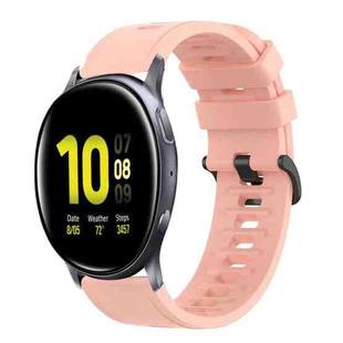 For Samsung Galaxy Watch Active 2 40mm 20mm Solid Color Soft Silicone Watch Band(Pink)