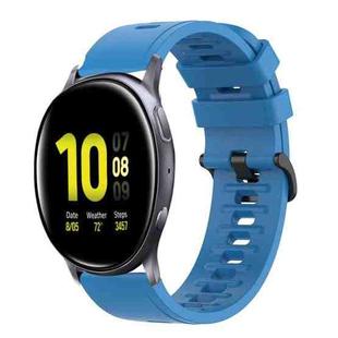 For Samsung Galaxy Watch Active 2 40mm 20mm Solid Color Soft Silicone Watch Band(Blue)