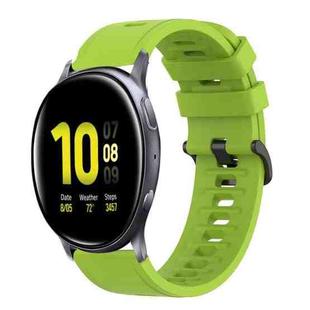 For Samsung Galaxy Watch Active 2 40mm 20mm Solid Color Soft Silicone Watch Band(Lime Green)
