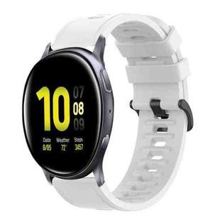 For Samsung Galaxy Watch Active 2 44mm 20mm Solid Color Soft Silicone Watch Band(White)