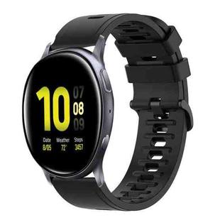 For Samsung Galaxy Watch Active 2 44mm 20mm Solid Color Soft Silicone Watch Band(Black)