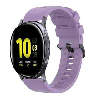 For Samsung Galaxy Watch Active 2 44mm 20mm Solid Color Soft Silicone Watch Band(Purple)