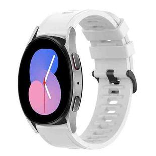 For Samsung Galaxy Watch 42mm 20mm Solid Color Soft Silicone Watch Band(White)