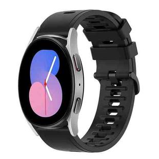 For Samsung Galaxy Watch 42mm 20mm Solid Color Soft Silicone Watch Band(Black)