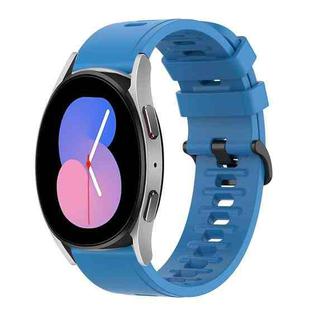 For Samsung Galaxy Watch 42mm 20mm Solid Color Soft Silicone Watch Band(Blue)