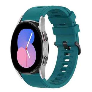 For Samsung Galaxy Watch 42mm 20mm Solid Color Soft Silicone Watch Band(Green)