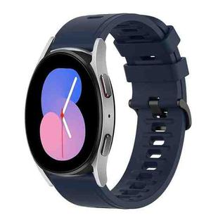 For Samsung Galaxy Watch 42mm 20mm Solid Color Soft Silicone Watch Band(Midnight Blue)