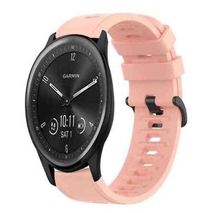 For Garmin Vivomove Sport 20mm Solid Color Soft Silicone Watch Band(Pink)