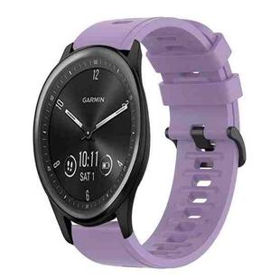 For Garmin Vivomove Sport 20mm Solid Color Soft Silicone Watch Band(Purple)