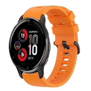 For Garmin Venu 2 Plus 20mm Solid Color Soft Silicone Watch Band(Orange)