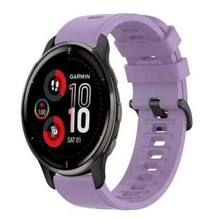 For Garmin Venu 2 Plus 20mm Solid Color Soft Silicone Watch Band(Purple)