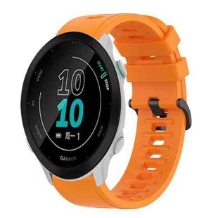 For Garmin Forerunner 158 20mm Solid Color Soft Silicone Watch Band(Orange)