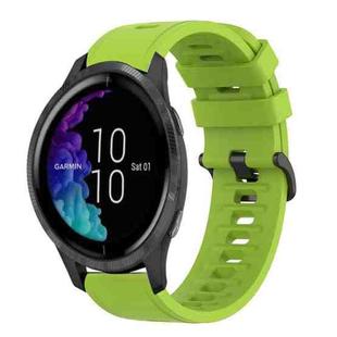 For Garmin Venu 20mm Solid Color Soft Silicone Watch Band(Lime Green)